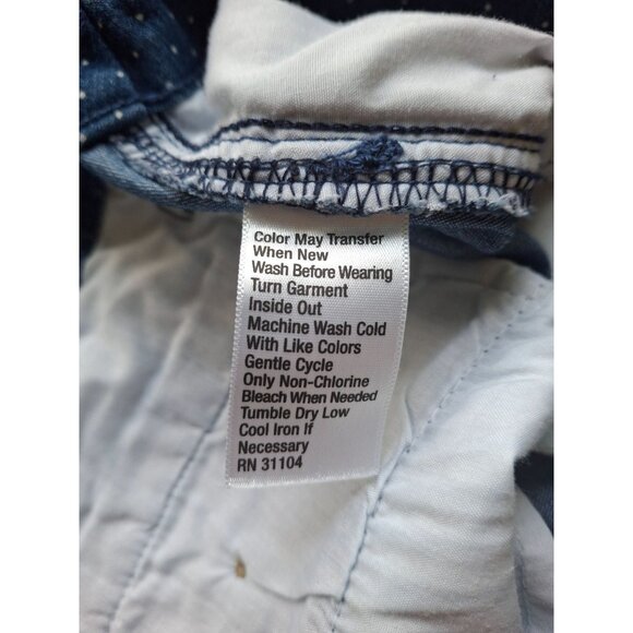 Kim Rogers Women Casual Denim Shorts 12 Blue Polka Dot Mom Preppy Normcore Beach - Picture 4 of 8